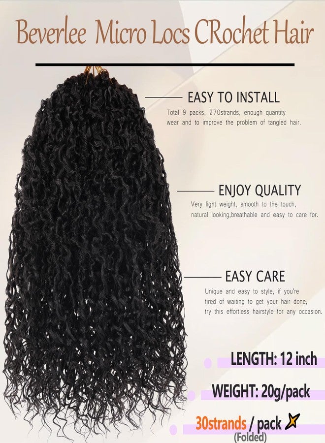 Beverlee Micro Locs Crochet Hair 12 Inch soft locs with curly ends 9 Packs Boho Soft Locs Style Mini Locs Twist Hair Synthetic micro locs extensions goddess Crochet Locs For Black Women - Image 2
